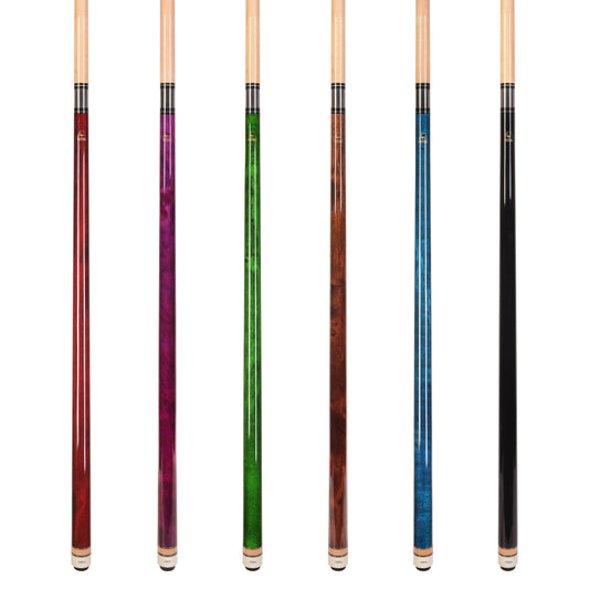 Set of 6 Aska L3 Pool Cue Sticks, 58", 13mm Tip, Hard Rock Canadian Maple Shaft, Wrapless, L3S6
