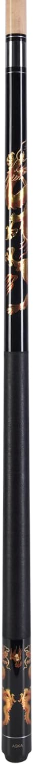 ASKA Custom Golden Dragon Pool Cue Stick, Irish Linen Wrap