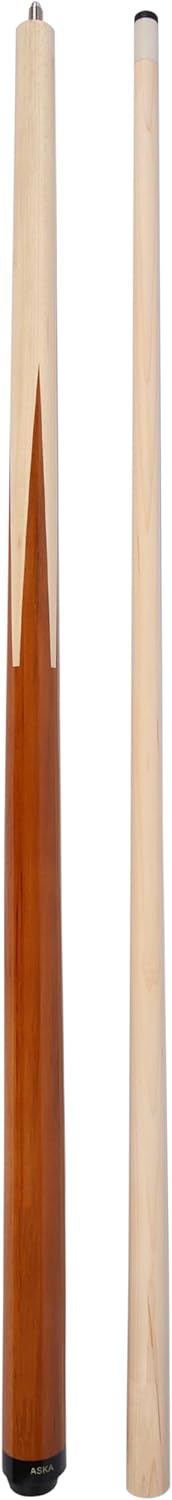 Aska SP1 Malaswood Sneaky Pete Billiard Pool Cue Sticks, 58", Maple Spliced Malaswood, 13mm Tip, 2-Piece Construction. SP1