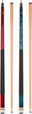 Set of 2 Aska Billiards Pool Cues, 58" Hard Rock Canadian Maple, 13mm Hard Tip, Choice of Colors