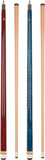 Set of 2 Aska Billiards Pool Cues, 58" Hard Rock Canadian Maple, 13mm Hard Tip, Choice of Colors