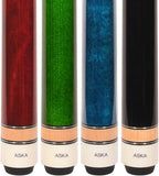 Set of 4 ASKA L3 Billiard Pool Cues, Hard Rock Canadian Maple, Mixed Weights