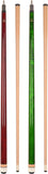 Set of 2 Aska Billiards Pool Cues, 58" Hard Rock Canadian Maple, 13mm Hard Tip, Choice of Colors