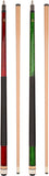 Set of 2 Aska Billiards Pool Cues, 58" Hard Rock Canadian Maple, 13mm Hard Tip, Choice of Colors