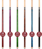 Set of 6 ASKA L3 Billiard Pool Cues, Hard Rock Canadian Maple, Mixed Weights