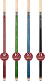 Set of 4 ASKA L3 Billiard Pool Cues, Hard Rock Canadian Maple, Mixed Weights