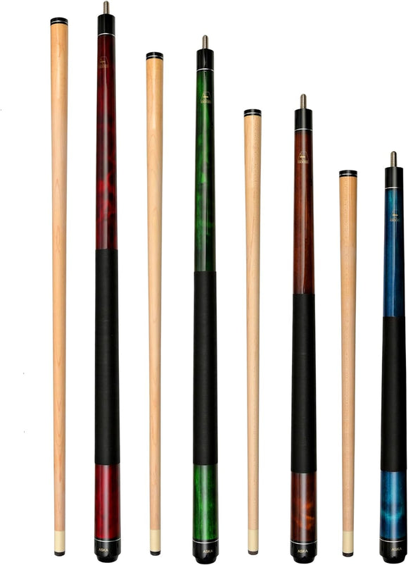 Set of 4 Aska Short Billiard Pool Cue Sticks LS4, Mixed Lengths