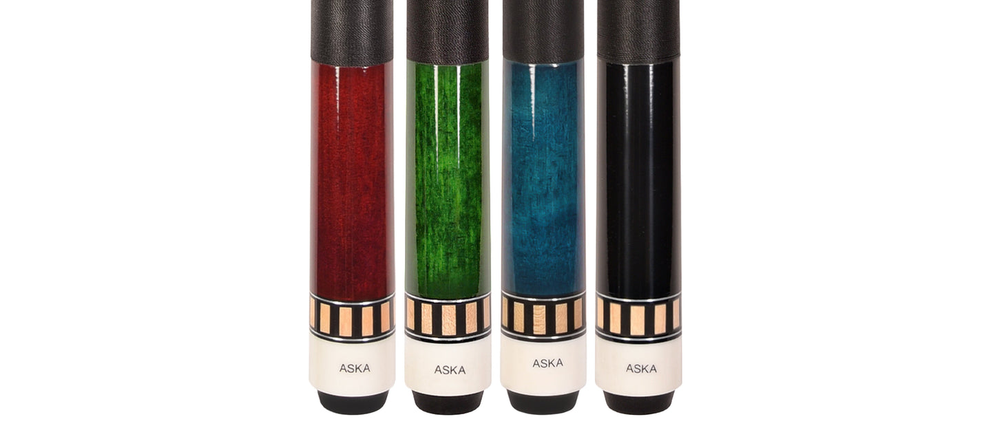 ASKA Set of 4 Pool Cue Sticks 58", 2-Piece Construction, 5/16x18 Joint, Hard Rock Canadian Maple, L25S4