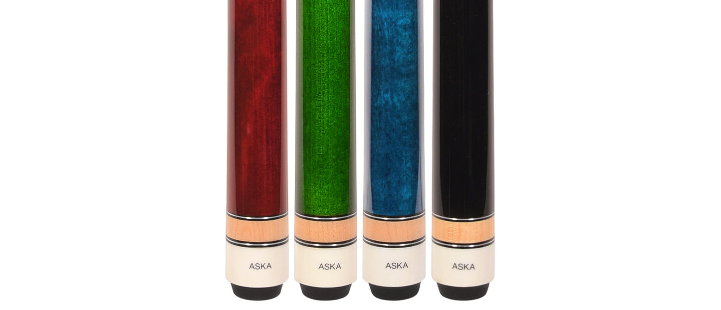 Set of 4 Aska L3 Pool Cue Sticks, 58", 13mm Tip, Hard Rock Canadian Maple Shaft, Wrapless, L3S4