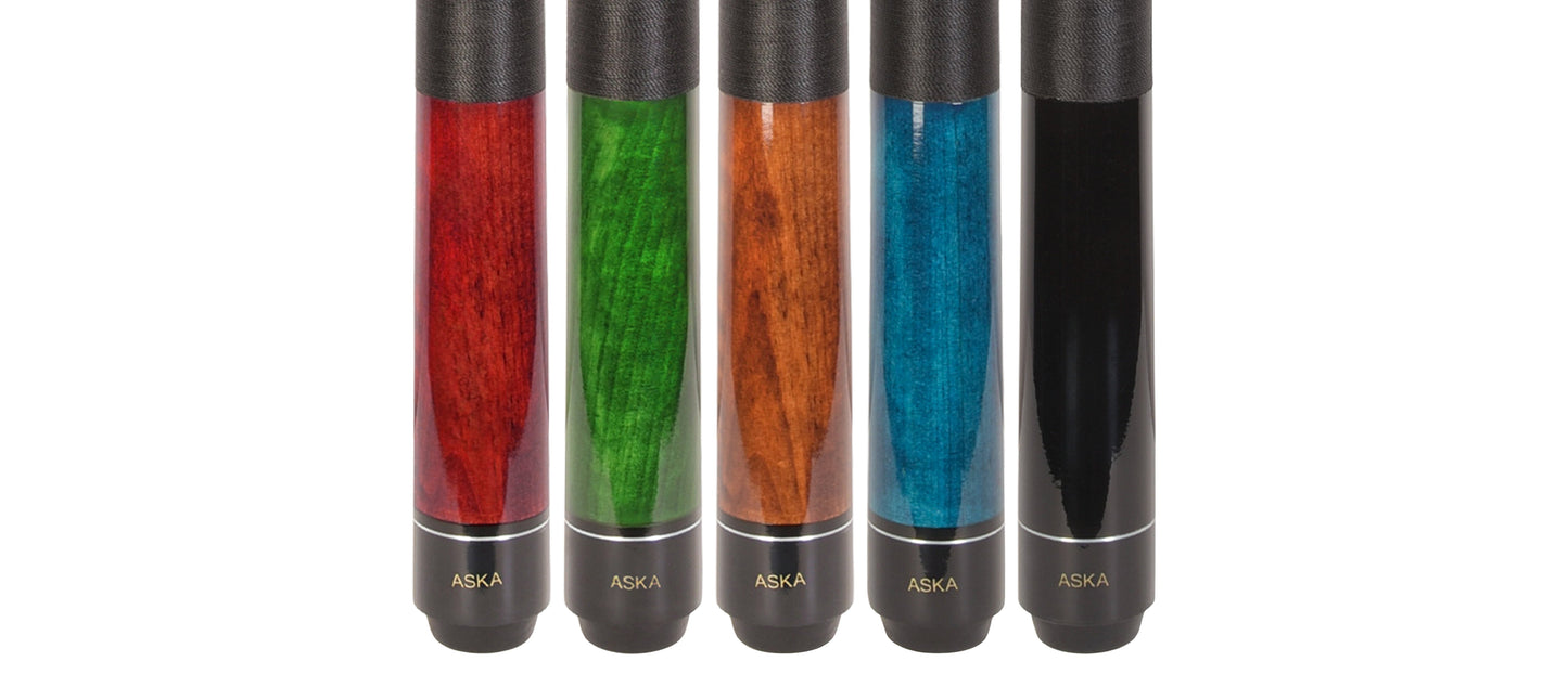 Set of 5 Aska LEC Billiard Pool Cues, 58" Hard Rock Canadian Maple, 13mm Hard Le Pro Tip, Mixed Weights, LEC5