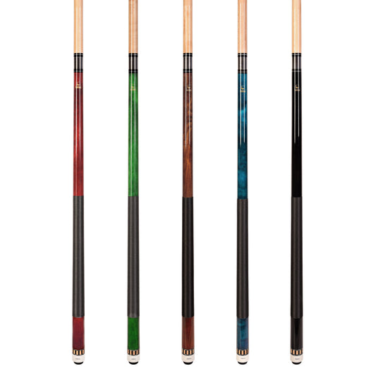 Lot of 6 ASKA Set of 5 Pool Cue Sticks L25, 58" Assembled, 2-Piece Construction, 5/16x18 Joint, Hard Rock Canadian Maple, L25S5BOX