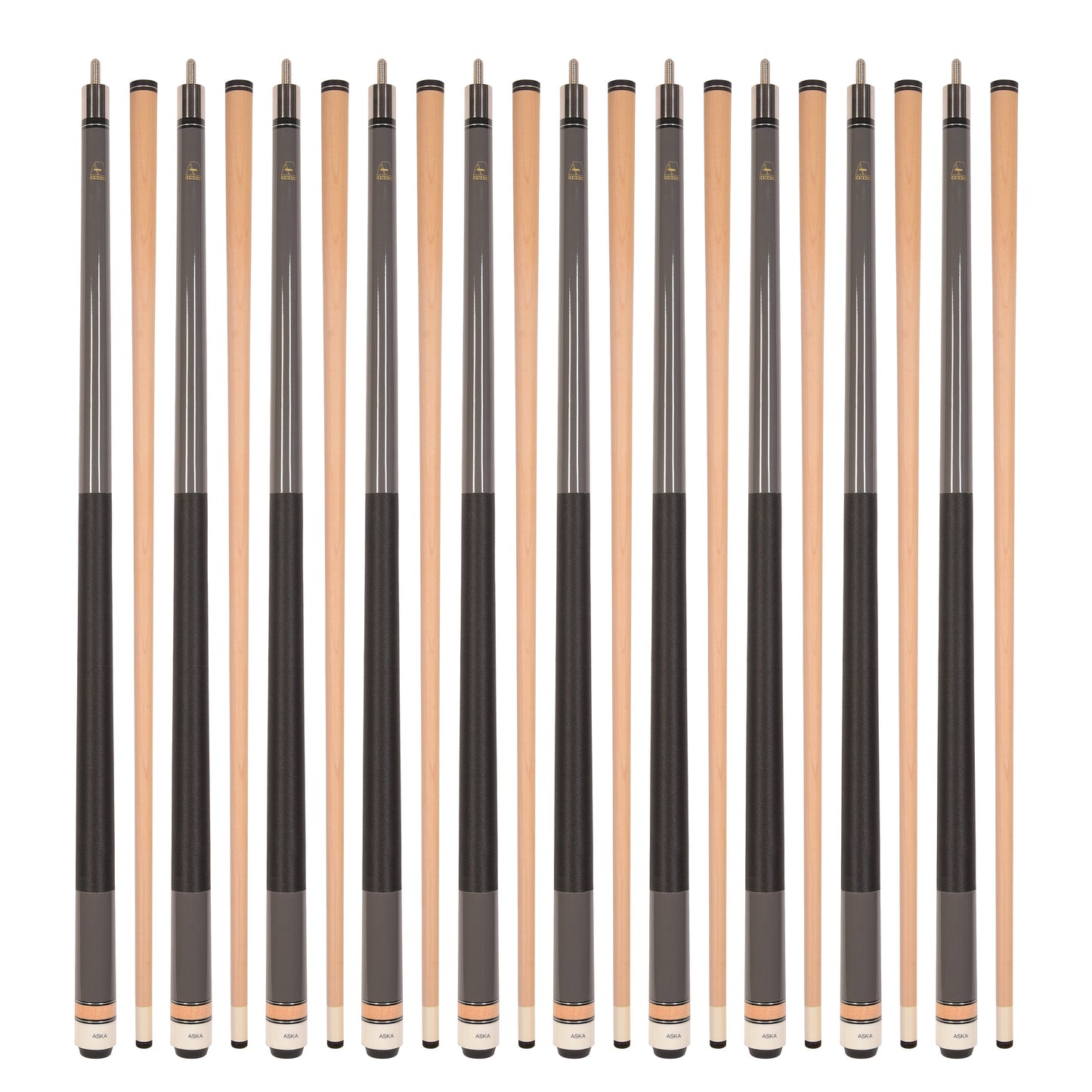 Lot of 10 ASKA L2 58" Billiard Pool Cues, Hard Rock Canadian Maple, Choice of Color