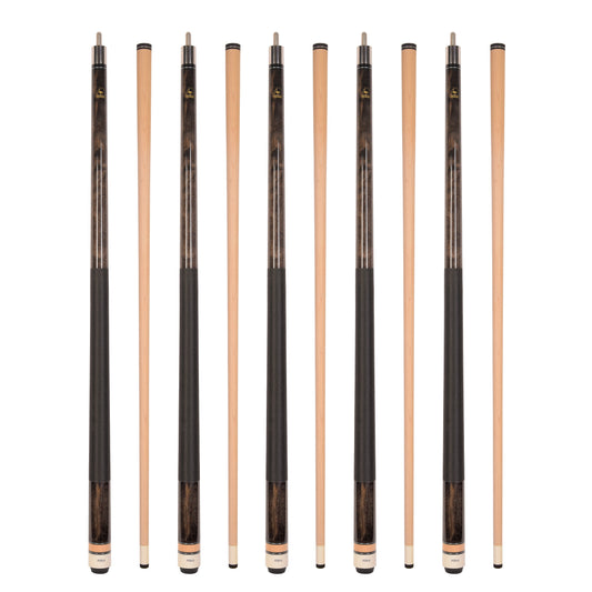 Set of 5 Smoke Aska L2 Billiard Pool Cues, 58" Hard Rock Canadian Maple, 13mm Hard Tip, Mixed Weights, L2S5SM