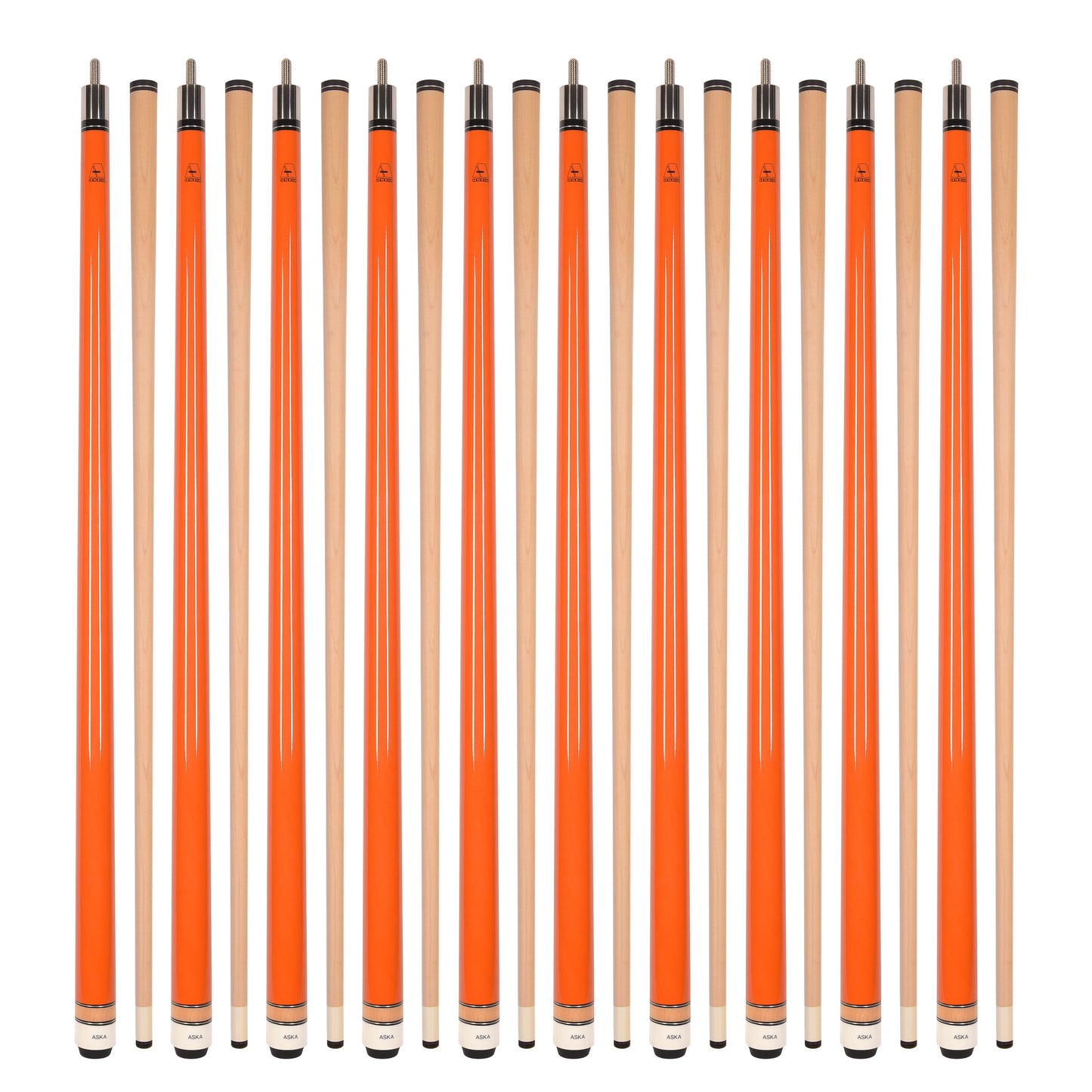 Lot of 10  ASKA L3 Billiard Pool Cues, 58" Hard Rock Canadian Maple, 13mm Hard Tip, Mixed Weights, L3S10C