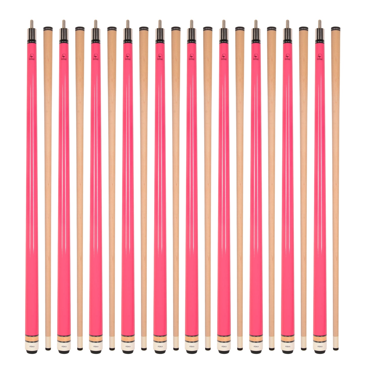 Lot of 10  ASKA L3 Billiard Pool Cues, 58" Hard Rock Canadian Maple, 13mm Hard Tip, Mixed Weights, L3S10C