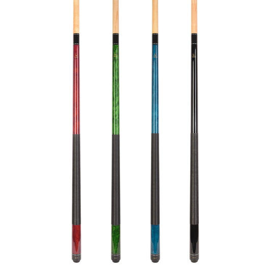 Set of 4 Aska LEC Billiard Pool Cues, 58" Hard Rock Canadian Maple, 13mm Hard Le Pro Tip, Mixed Weights, LEC4