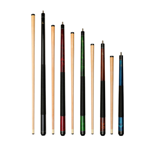 Set of 5 Aska Mixed Length Cues LS, Canadian Hard Rock Maple Billiard Pool Cue Sticks, Short, Kids Cues, LS5