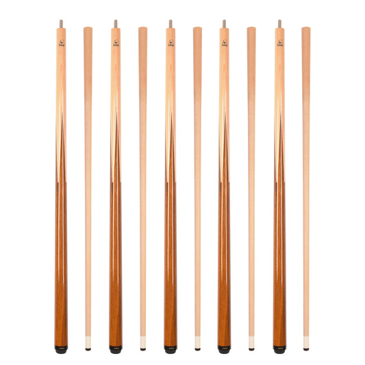 Set of 5 Aska SP1 Malaswood Sneaky Pete Billiard Pool Cue Sticks, 58" Hard Rock Canadian Maple, 13mm Hard Le Pro Tip, 2-Piece Construction. SP1S5