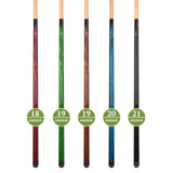 Set of 5 Aska Billiard Pool Cues LECN5, Mixed Weights