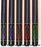 ASKA Set of 5 Pool Cue Sticks 58", Hard Rock Canadian Maple, 13mm Hard Glued On Tip, Mixed Weights and Colors, L22S5