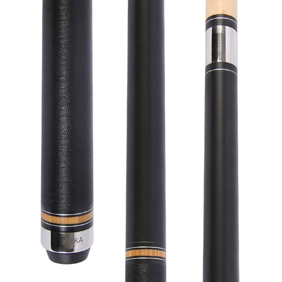 ASKA Jump Break Cue Stick 21-Ounce, JBC Black 2nd Generation, 3-Piece Construction, Jump/Break Cue. 13mm Tip, Hard Rock Canadian Maple, JBCBLKGEN2