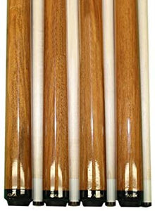 Set of 4 Aska SP1 Malaswood Sneaky Pete Billiard Pool Cue Sticks, 58" Hard Rock Canadian Maple, 13mm Hard Le Pro Tip, 2-Piece Construction