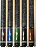 ASKA Set of 5 L9 Pool Cue Sticks 58", 2-Piece Construction, 5/16x18 Joint, Hard Rock Canadian Maple, 13mm Hard Glued On Tip, Mixed Weights and Colors, L9S5