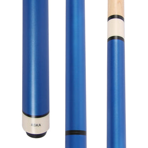 25-Ounce Heavy Hit Matte Blue Jump Break Cue Stick Aska JBC, Jump/Break Cue. 14-mm Tip, Hard Rock Canadian Maple Shaft