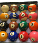 Aska Billiards Pool Boston Numbered Balls Set PB03, 16 Balls Including a Cue Ball, 2 1/4 inch