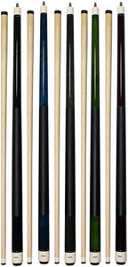 ASKA Set of 5 Pool Cue Sticks 58", 2-Piece Construction, 5/16x18 Joint, Hard Rock Canadian Maple,  L1S5