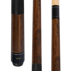 ASKA Short Billiard Pool Cue Stick Brown 42" Great for Kids, Black Wrap