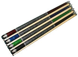 ASKA Set of 4 L9 Pool Cue Sticks 58", 2-Piece Construction, 5/16x18 Joint, Hard Rock Canadian Maple, 13mm Hard Glued On Tip, Mixed Weights and Colors, L9S4