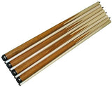 Set of 4 Aska SP1 Malaswood Sneaky Pete Billiard Pool Cue Sticks, 58" Hard Rock Canadian Maple, 13mm Hard Le Pro Tip, 2-Piece Construction