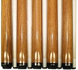 Set of 5 Aska SP1 Malaswood Sneaky Pete Billiard Pool Cue Sticks, 58" Hard Rock Canadian Maple, 13mm Hard Le Pro Tip, 2-Piece Construction