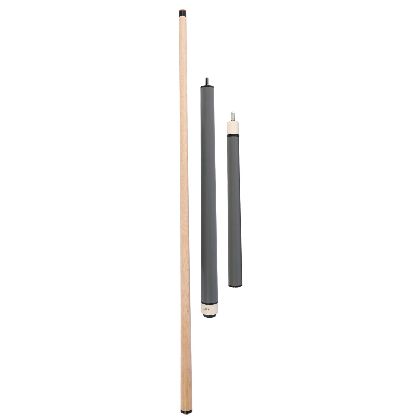 25-Ounce Heavy Hit Matte Grey Jump Break Cue Stick Aska JBC, Jump/Break Cue. 14-mm Tip, Hard Rock Canadian Maple Shaft