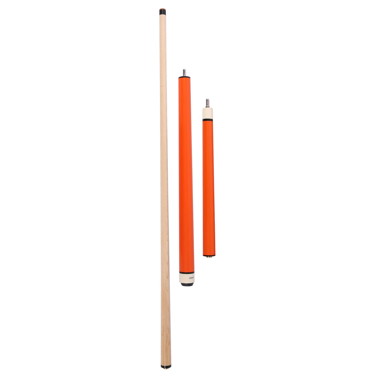 25-Ounce Heavy Hit Matte Orange Jump Break Cue Stick Aska JBC, Jump/Break Cue. 14-mm Tip, Hard Rock Canadian Maple Shaft