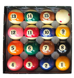 Aska Billiards Pool Boston Numbered Balls Set PB03, 16 Balls Including a Cue Ball, 2 1/4 inch